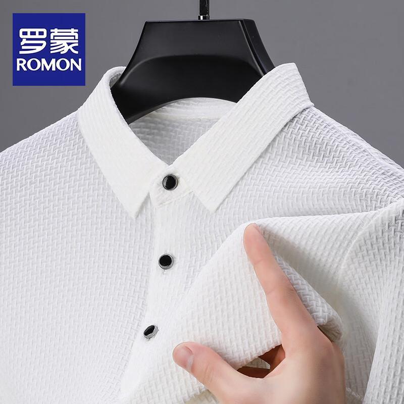 ROMON Men s Fashion Short Sleeve Polo Shirt 2XL
