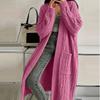 Women's Knit Cardigan with Pockets, Long Thick Sweater Coat