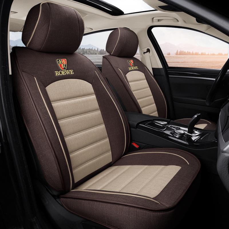 Roewe Car Seat Cushion: Full Surround, Breathable Linen, Universal Fit for All Seasons