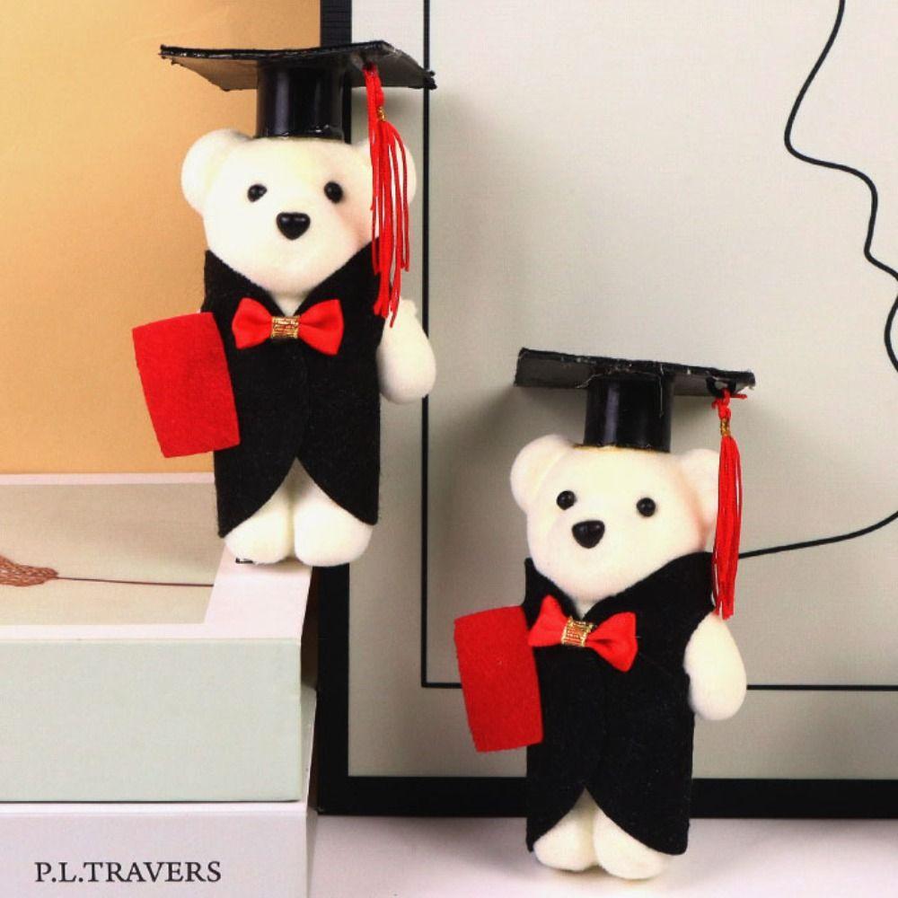 10 pcs/set Celebrate Party Mini Bear Flower Bouquet Bachelor Bear Plush Toy Happy Graduation