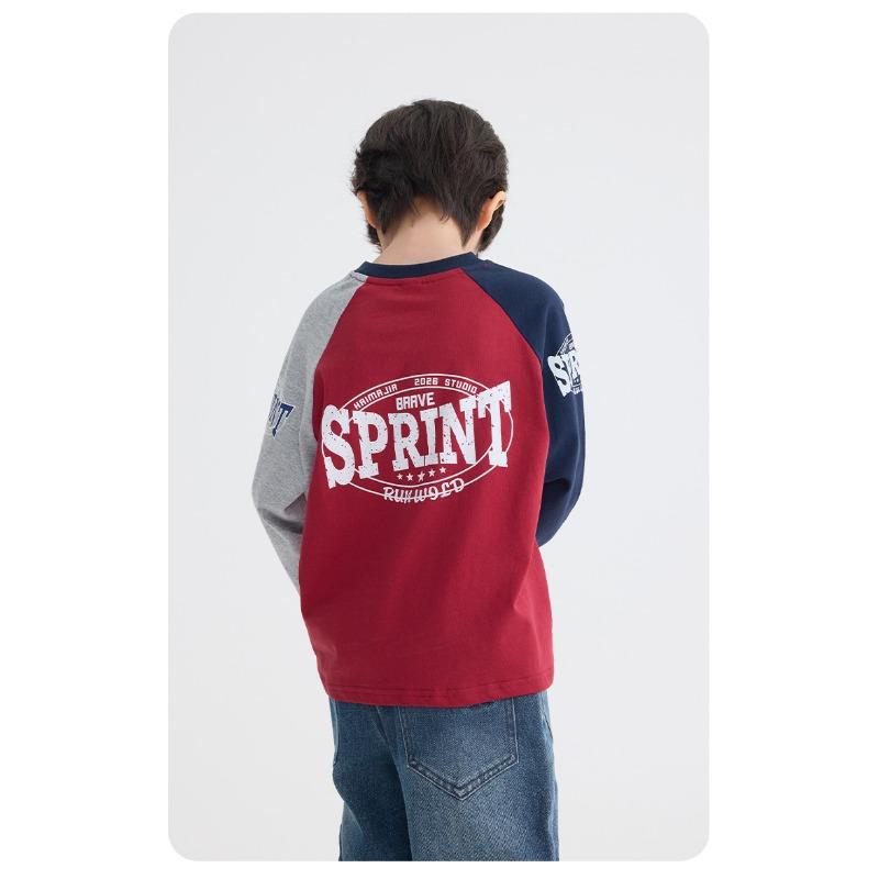 T-shirt casual stampata a maniche lunghe in cotone per bambini e ragazzi Abbigliamento autunnale