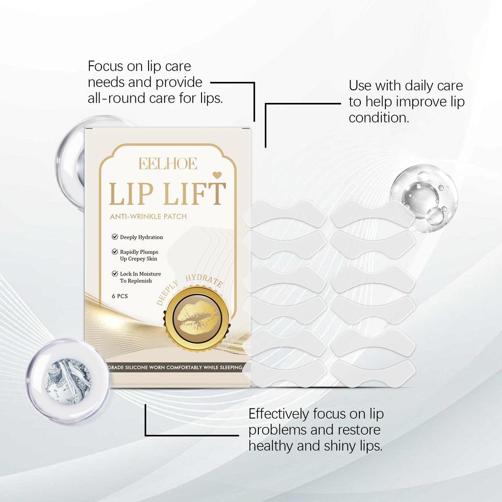 EELHOE Lippenpflege-Patches Feuchtigkeitsspendend und Nährend Lippenbereich Hydratation Peeling & Anti-Falten-Patches Für Lippen