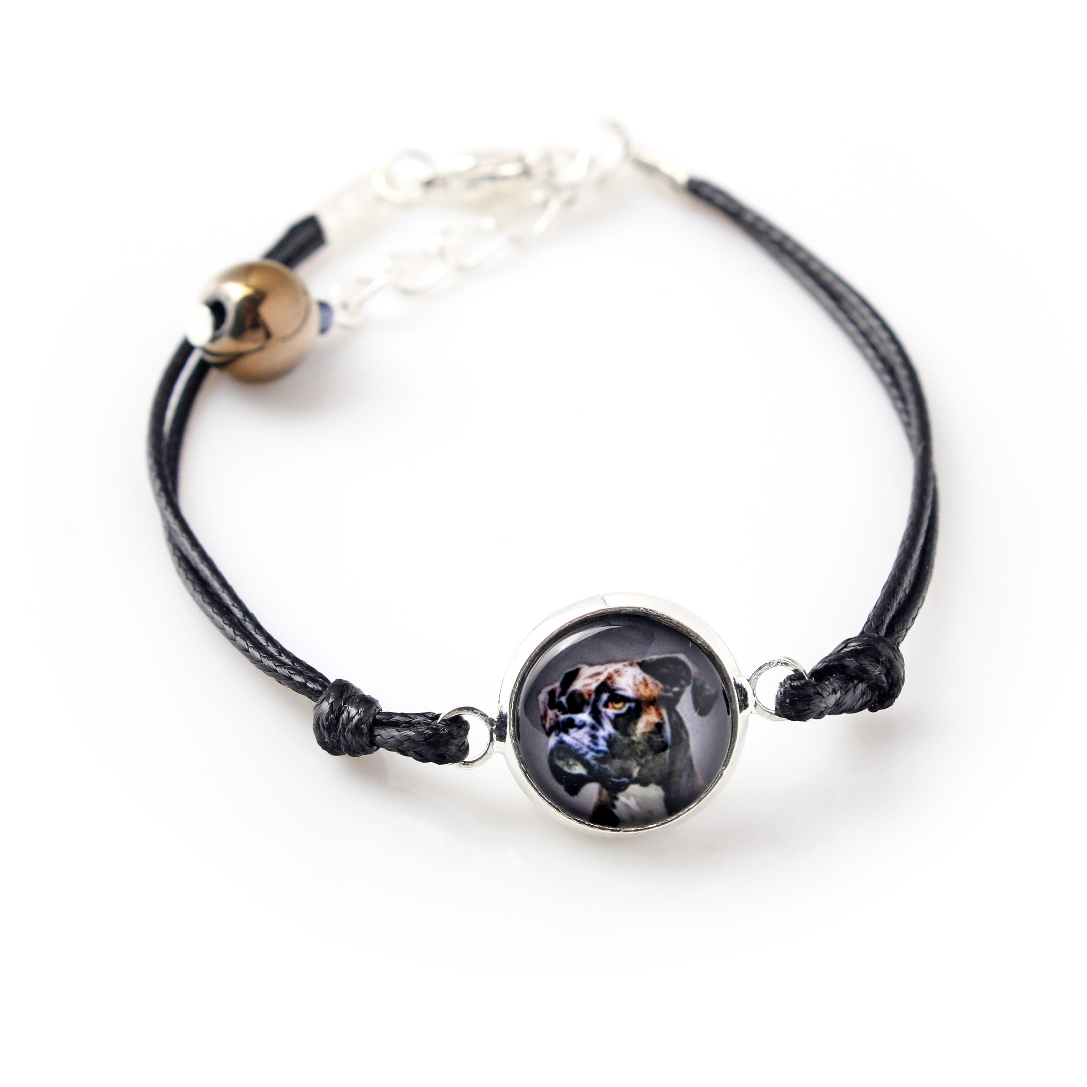 

Boxer, German Boxer I - bracelet with your photo handmade, unique jewelry from the Art-Dog brand срібний