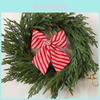 Rot-Weiß Diagonal Gestreifter Schleifenanhänger für Weihnachtsbaumschmuck