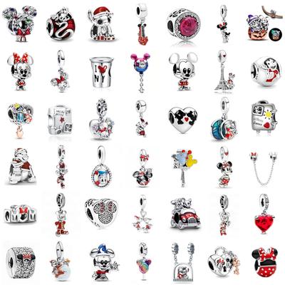 Red Series Mouse Charm Mouse Boy And Girl Red Heart Drop Pendant Fit Original Bracelet Diy Women'S Holiday Gift