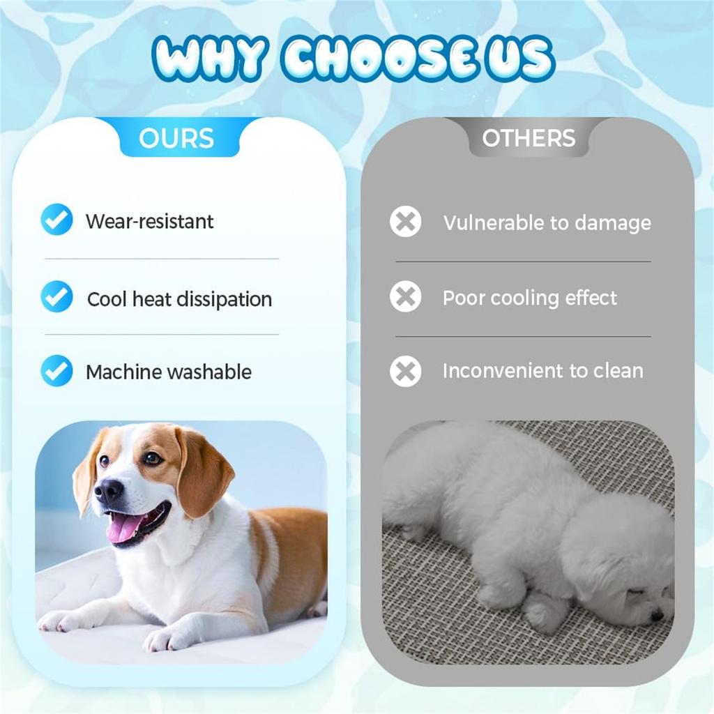 Dog Mat, Upgraded Pet Pad For Dogs Cats, Portable Dog Cool Bed For Summer, Non-Slip Washable, Ideal For Indoor Outdoor Use