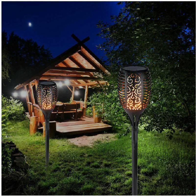 Flame Flickering Garden Solar Lights Led Outdoor Waterproof Lawn Lamps Gift
