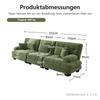 3-Seater Modular Corner Sofa with Deep Seat, Chenille Sleeper Sofa Comfortably Upholstered for Living Room, Apartment, Studio, Office, Chenille Green