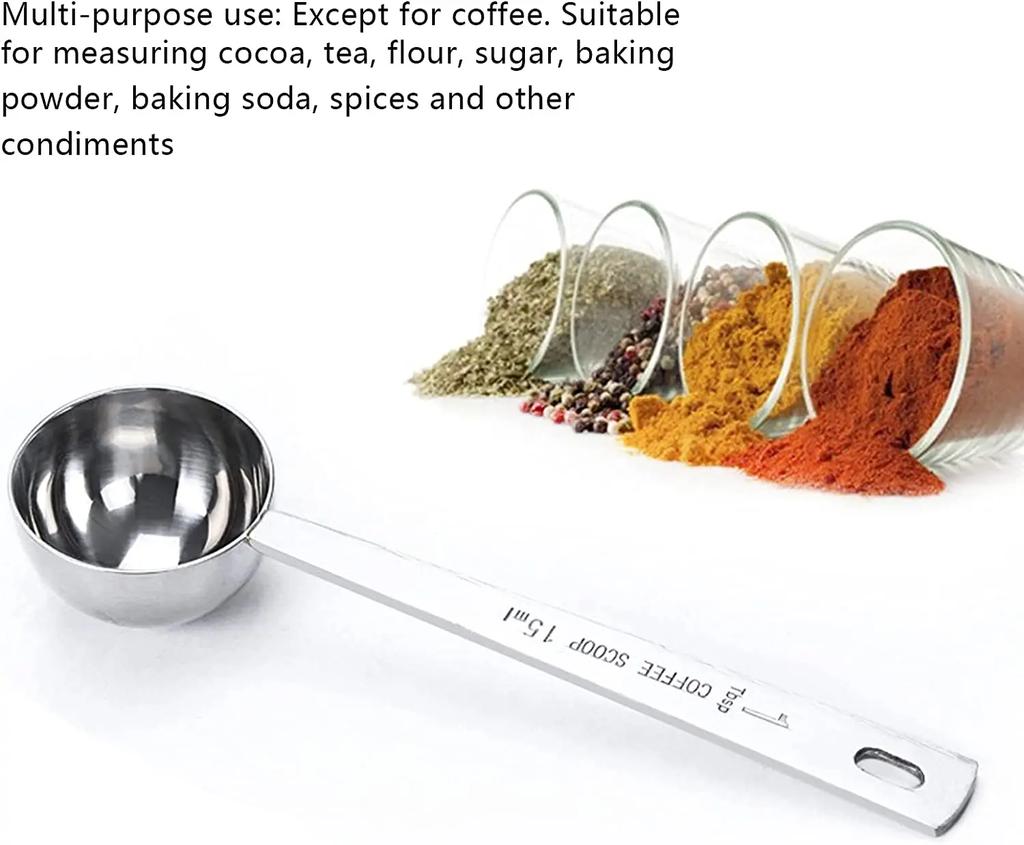 15/30ml Stainless Steel Measuring Spoon Powder Pressing Spoon Coffee Spoon with Scale Household Seasoning Spoon Measuring Spoon