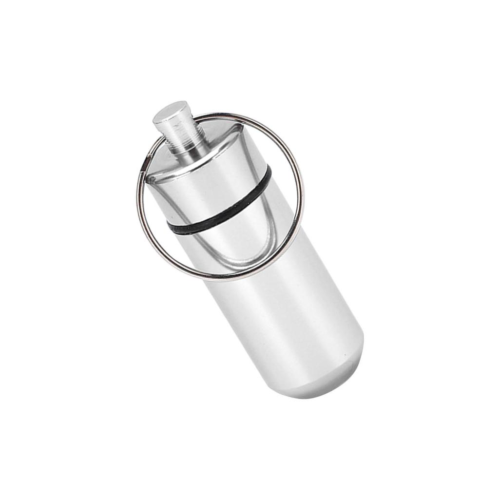 Aluminum Alloy Medicine Bottle Outdoor Portable Waterproof Moistureproof Medicine BottleSilver