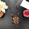 Eastern European style handmade retro fringed long necklace light luxury simple sweater chain crystal pendant versatile accessories