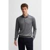 Wool Silk Cashmere Regular Fit Polo Knit Sweater Medium Grey 50509224030