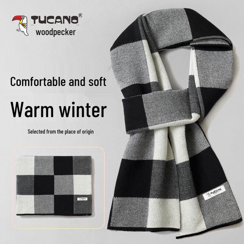 TUCANO Men's Classic Plaid Winter Scarf