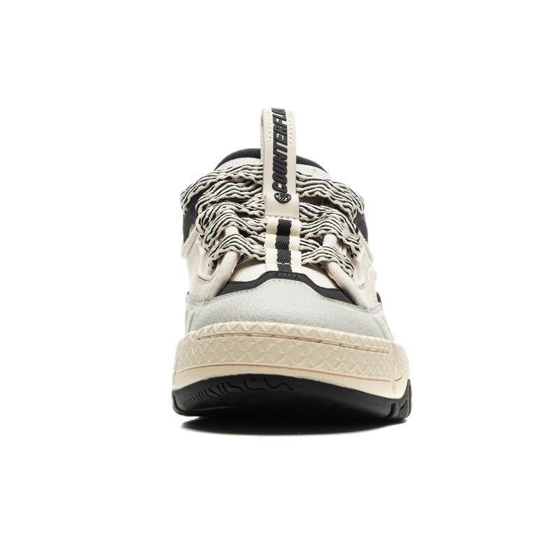 Li Ning CF Su Yu 4 Classic Thick Sole Height Increasing Low Top Skateboard Shoes Women Sneakers Gray Black AGLU298-1