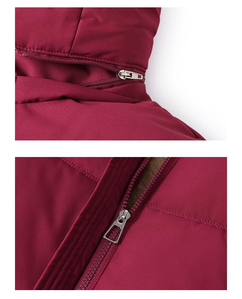 Chinese Mom's Winter Jacket: Thickened Fleece-Lined Coat for Middle-Aged & Elderly Women, 2025 Warm Cotton Outerwear