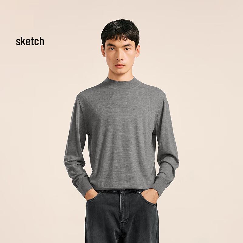 

CROQUIS Men s 2024 Autumn Slim Fit Mock Neck Long Sleeve Wool Sweater S