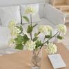 3-Head Hydrangea Snowball Artificial Flowers for Home, Living Room, Wedding Arrangements & Photo Props