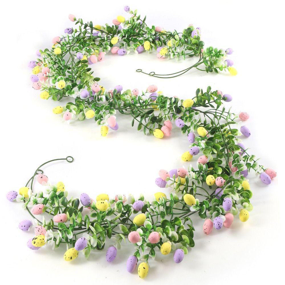 Green Vine Easter Egg Wreath Artificial Plant Wall Hanging  Spring Festival