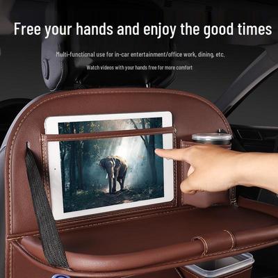Car Seat Back Organizer with Foldable Table and Multifunctional Storage