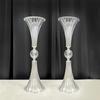 10pcs New Wedding Vase Acrylic Transparent Trumpet Style Table Flower Stand Center Table Decorative Supplies