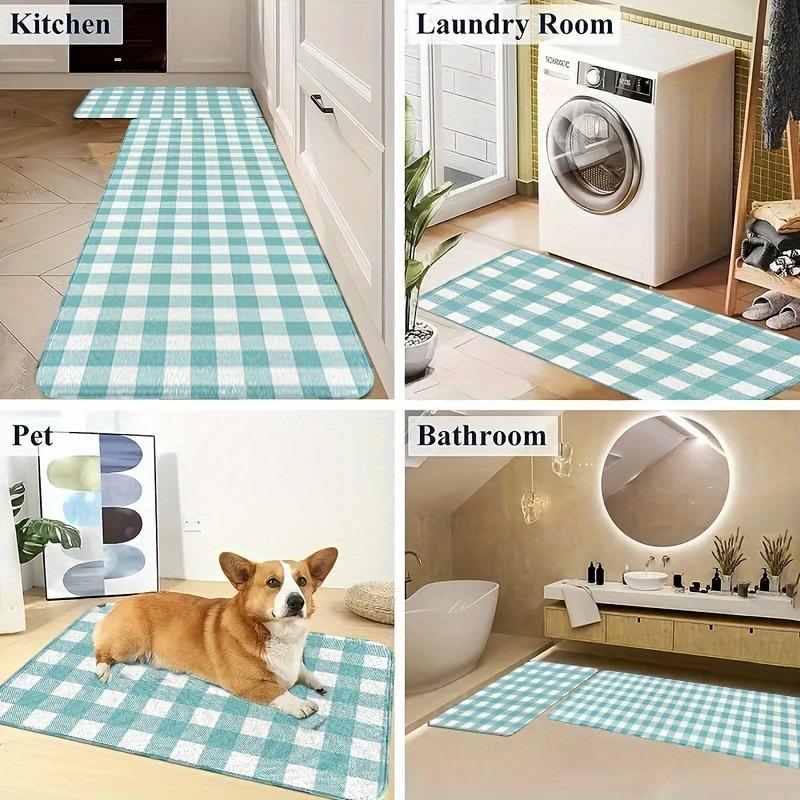 1PC Flowers Pattern Kitchen Rug Non-Slip Door Mat Pop Design Bathroom Rug Bath Mat Carpet for Home Sink Laundry Decoreeree