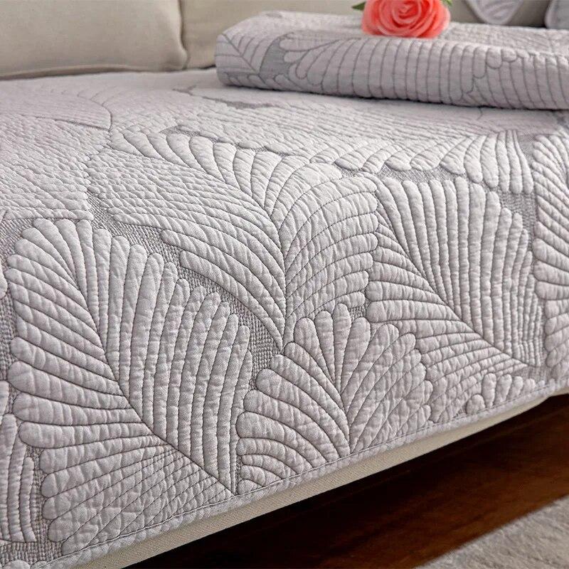 White Print Sofa Covers Double-sided Cotton  Sofa Cushion Four Seasons Sofa Towel Living Room Corner Couch Cover Armrest Towel