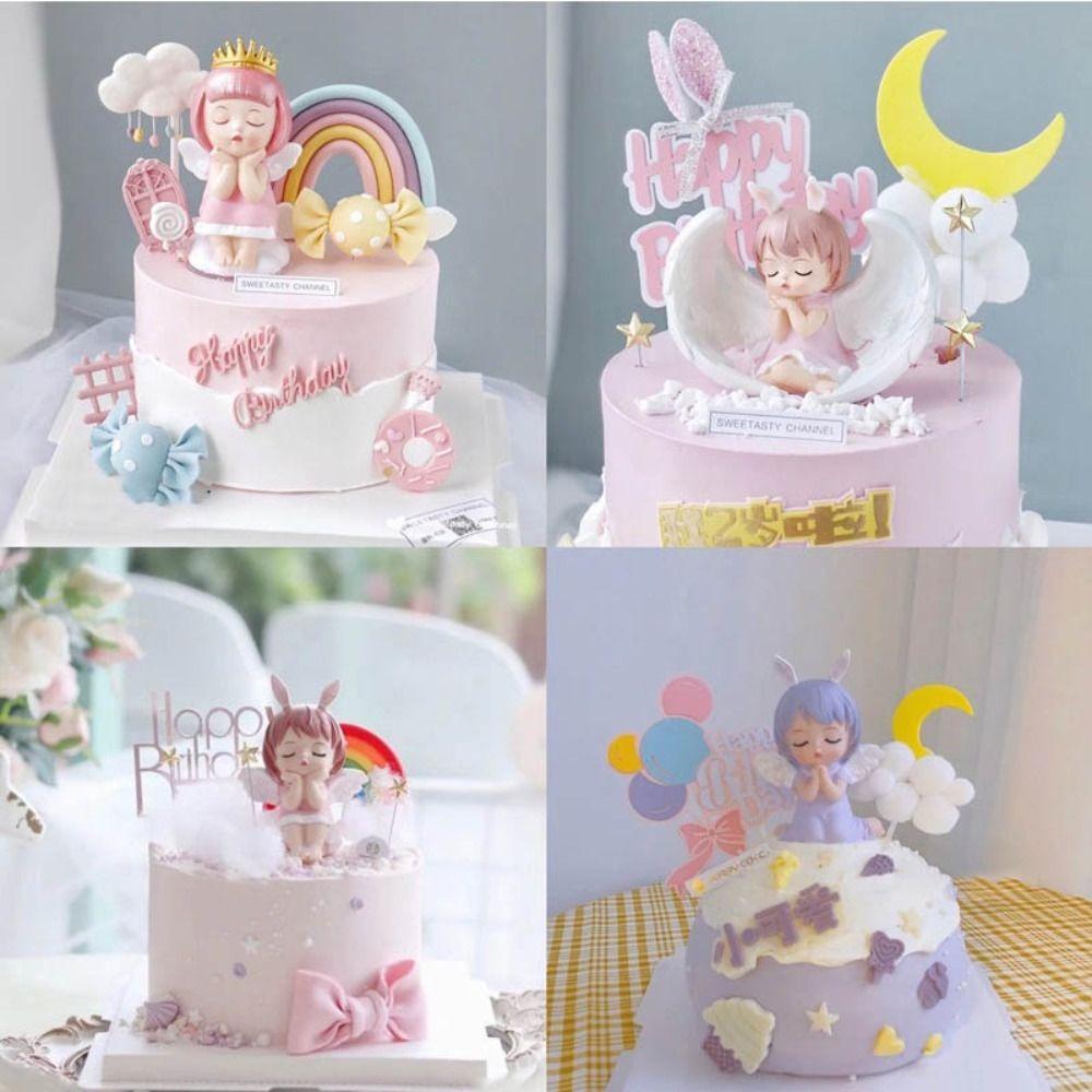 Event & Party PVC Anime Figure Cake Topper DIY Barking Angel Cake Topper Girl Cake Decorating Supplies Cake Decorate Home