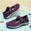 2025 New Women's Breathable Mesh Buckle Shoes, Comfortable and Casual Daily Sports Shoes, Anti Slip Soft Sole Big Size 42 Purple