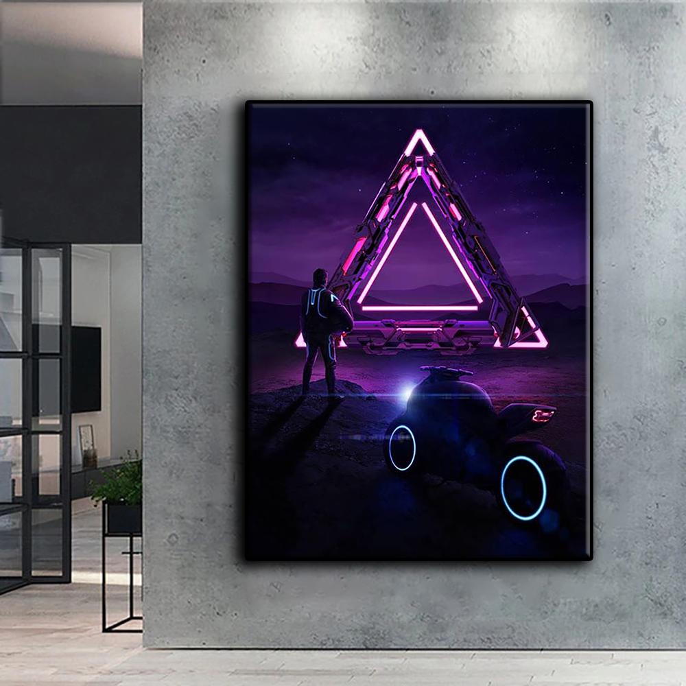 Beliebte 5D Diy Kreuzstich CyberPunk Geometrische Ästhetik Malerei Vollbohrer Kreuzstich Bastelset Wandaufkleber Home Decor
