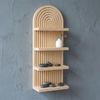 Minimalist Wooden Wall Shelves 4-Tier Design Boho Style Rack Wall Mounted Shelf  Wall Decoration