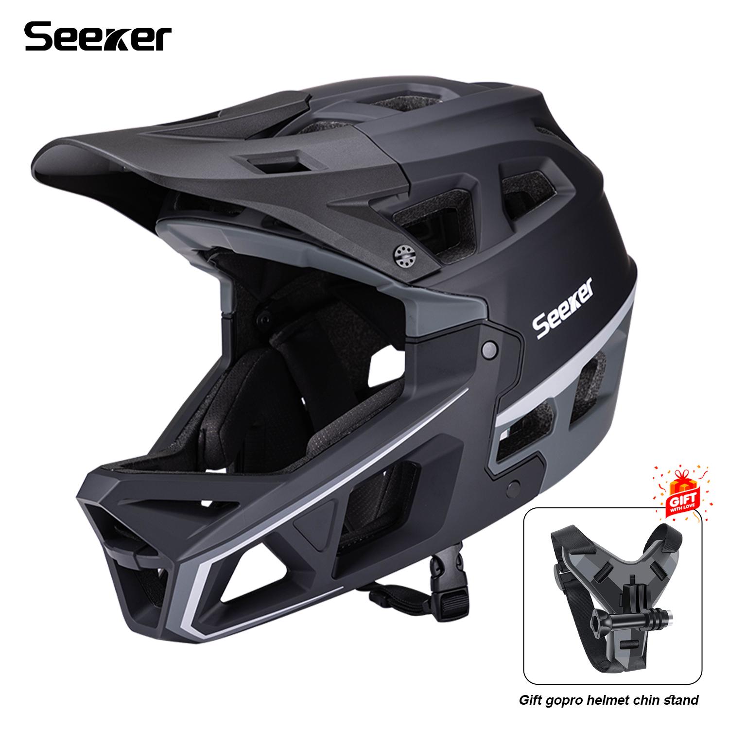 SEEKER mountain bike off-road full helmet integrated forming racing downhill riding helmet outdoor men and women bicycle helmet M  55-58