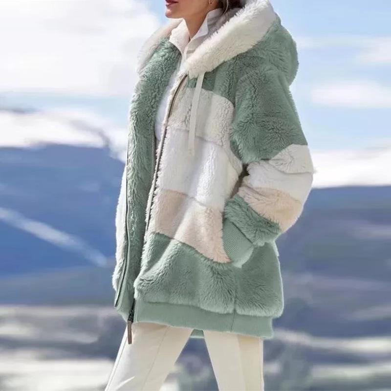2025 Women's Autumn and Winter Loose Plush Multi-Color Hooded Jacket: Hot New Style.