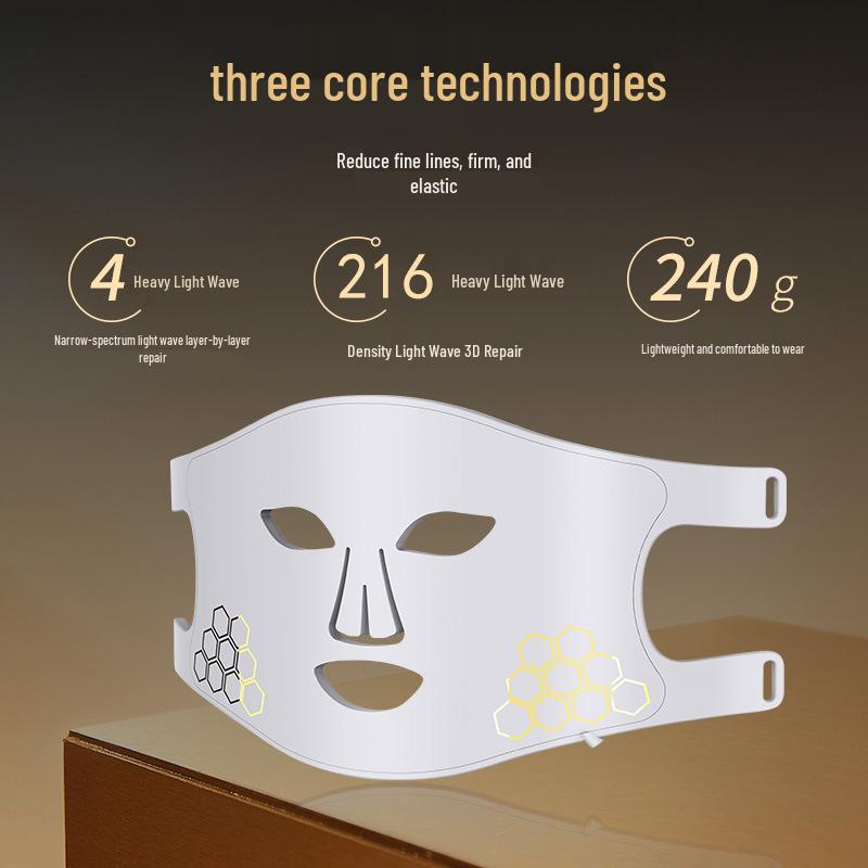 LED Photon Beauty Mask: Infrared & Blue Light Home Use Silicone Therapy Device