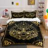Golden Dragon Face Design. Bedding Sets Duvet Cover Sets Duvet Covers Pillowcases(1 * Duvet Cover 2 * Pillowcases Without Duvet Insert)