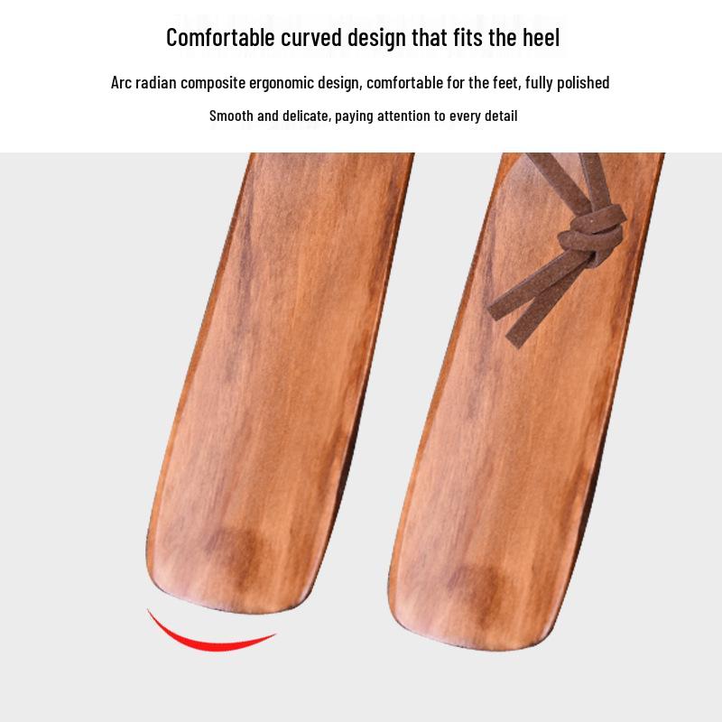 Laser-Engraved Solid Wood Shoehorn: Small Shoe Slide, Hotel-Quality Shoe Puller, Wooden Shoehorn, Shoe Lifter.
