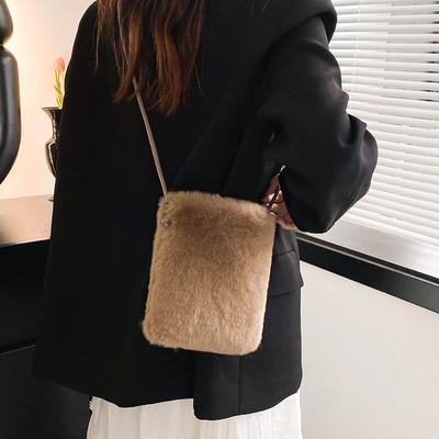 Autumn and Winter Fashion Trend Bag Women's New Plush Small Square Bag High-end Versatile Casual Shoulder Bag