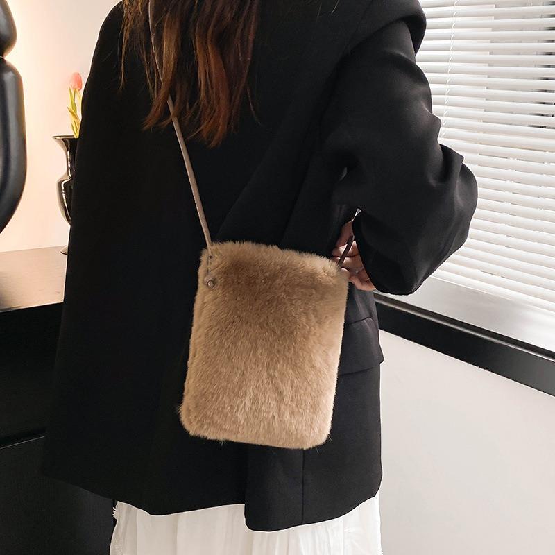 Herbst- und Winter-Modetrend-Tasche Damen neue Plüsch kleine quadratische Tasche hochwertig vielseitig lässige Umhängetasche