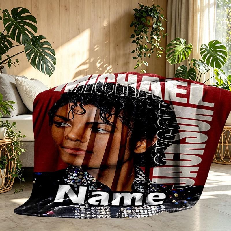 Individuell personalisierte Michael Jackson Print Decke, Heimdekoration, Schlafzimmer, Sofa, Camping, Couch, Geschenke für Geburtstag Weihnachten
