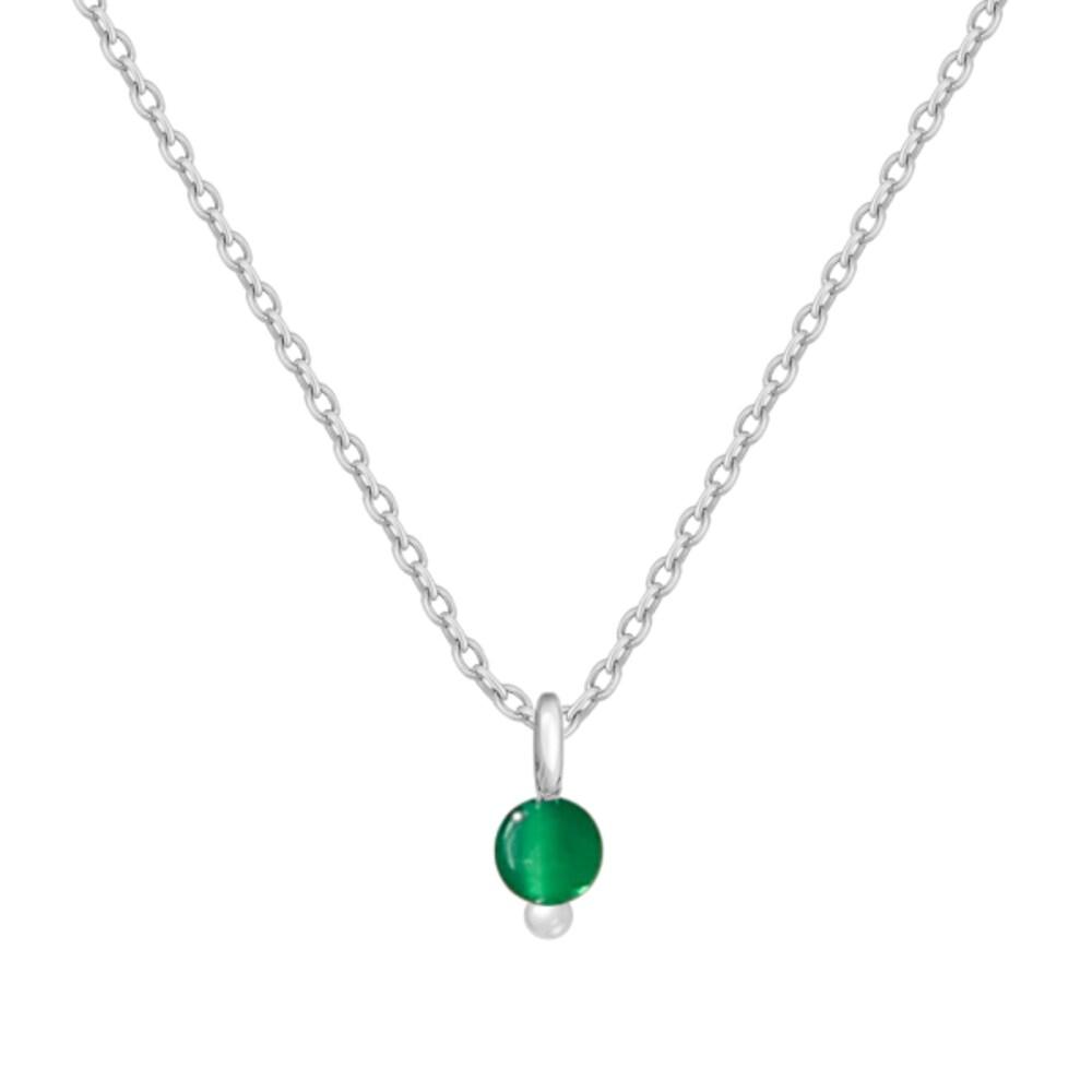 [Handmade/Natural Stone/92.5 Silver] Green Onyx 92.5 Silver Necklace with Protective Power