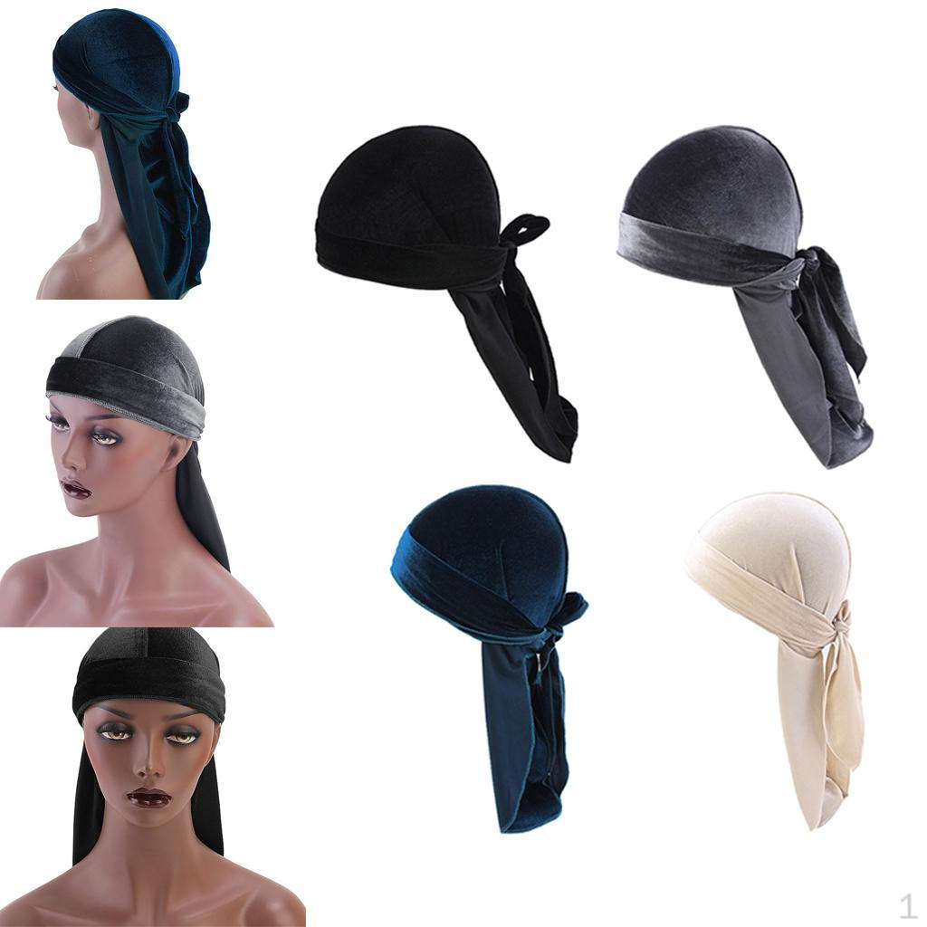 

Unisex Velvet Bandana Headwear Silk Pirate Cap Wrap Hat Pack Of 4