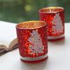 Christmas Empty Glass Jars for Candles Wholesale New Year Candle Jar Red Tealight Candle Holders