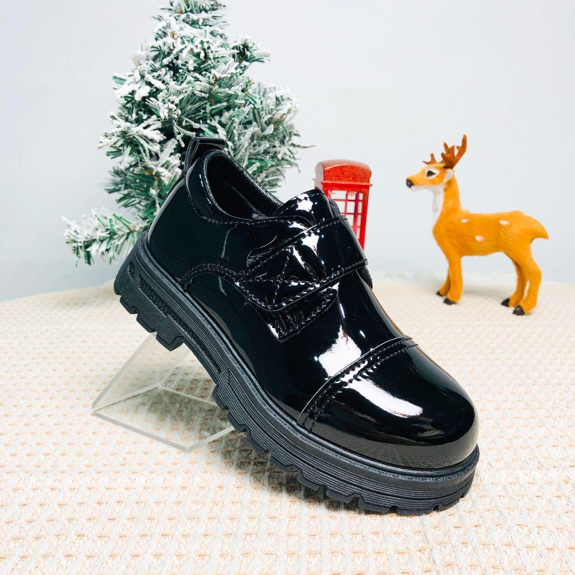 

New black British-style children s leather shoes for boys, Spring and Autumn, soft-soled performance shoes for primary school students 25