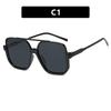 New Retro Double Bridges Half-frame Square Sunglasses Women Fashion Outdoor Brand Design Shades Sun Glasses Men UV400