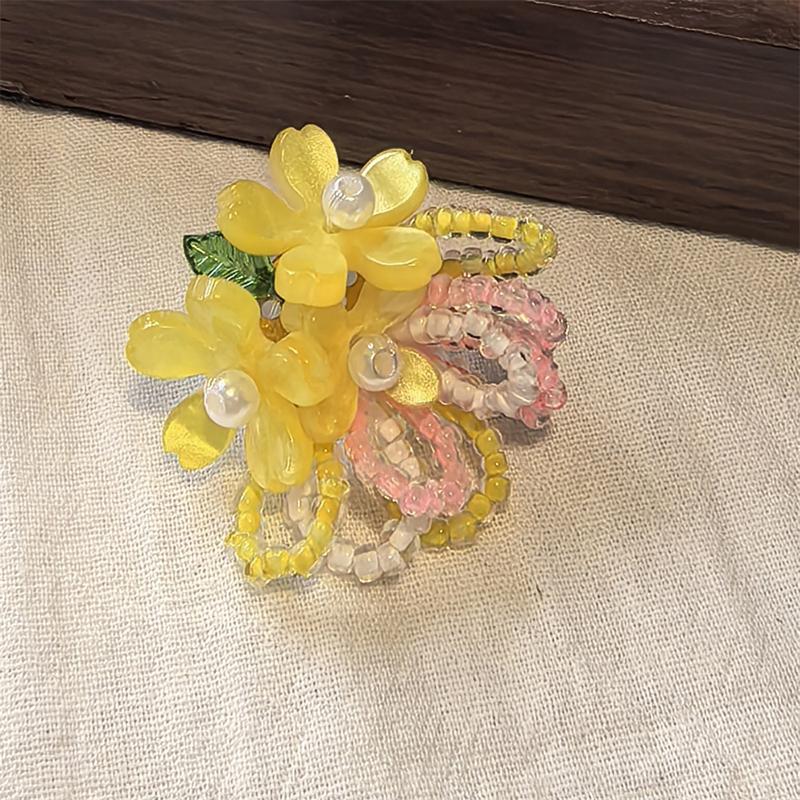 Dopamine  Beaded Jelly Shoes Sandals Accessory Diy Decorative Shoe Flower Slippers Shoe Buckle Accessories