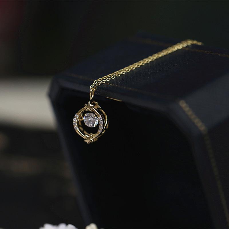 

2021 Korean Style s925 Sterling Silver Inlaid Diamond Pendant Choker Necklace for Women 925 Silver