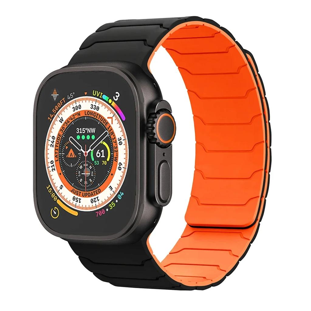 Silicone Magnetic Strap for Apple Watch Band Ultra 3 49mm Series 11 46mm 9/8/7 45 41mm Sport Bracelet IWatch 6 5 4 SE3 44mm 40mm