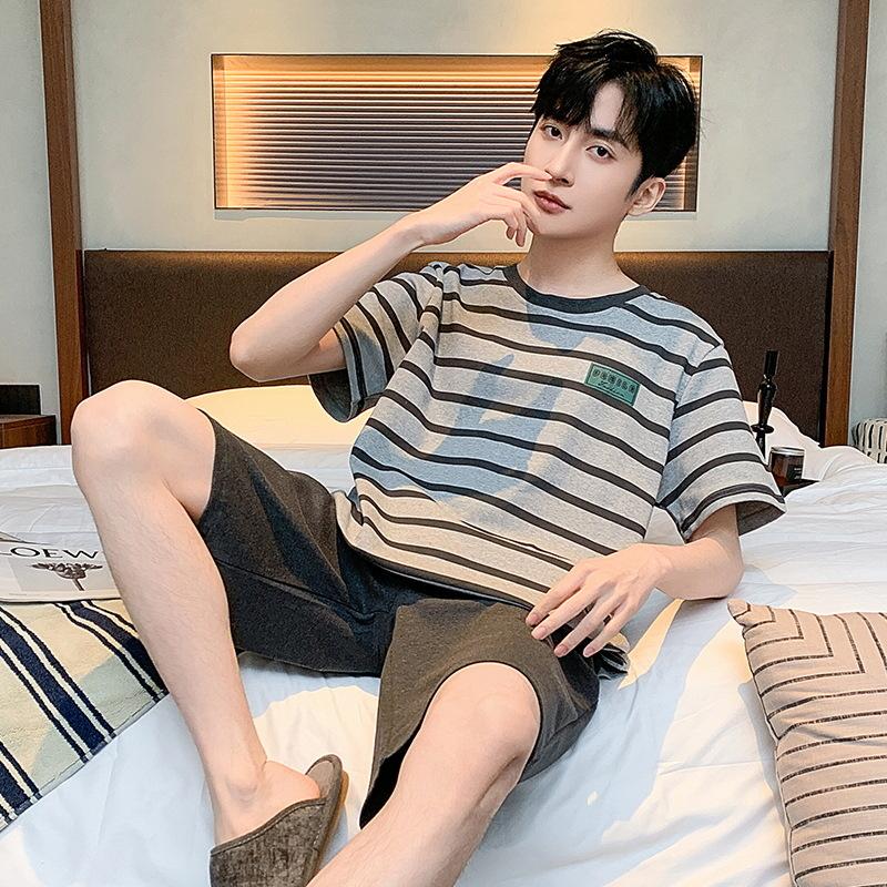 Summer Men's Pajamas Knit Pajamas Set Pajamas Big Boys Pajamas Family Clothing