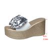 Aphixta 9cm Super High Wedge Slides Colorful Bling Butterfly Knot Outside Summer Slippers Light Women's Mules Big Size 43