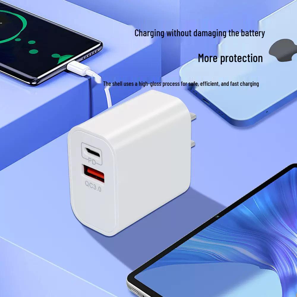US Standard PD 20W Dual Port A+C Fast Charger for iPhone 14/Android