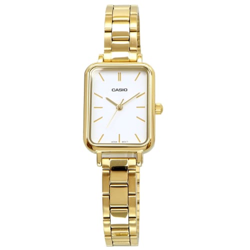 CASIO Casio Standard Cheap Casio Women's Quartz Watch with Brass Metal and Gold/White Case LTP-V009G-7E